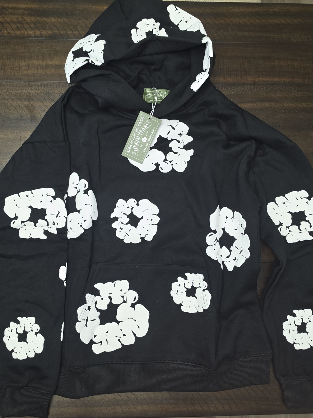 Denim Tears Black Floral-Print Hoodie Sweater